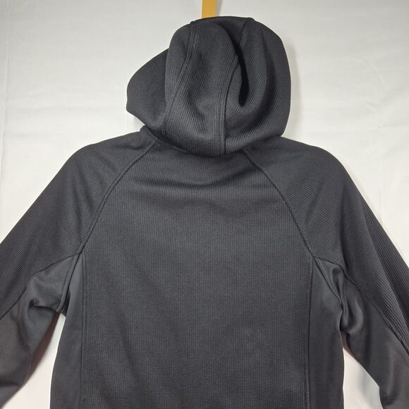 Spyder Full Zip Thermal Waffle Knit Fleece Lined Black Hooded Jacket Mens Small - Picture 9 of 12